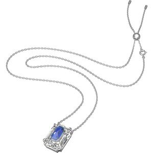 Swarovski Silver Necklace with Blue Gemstone